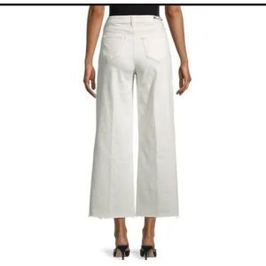 NWOT L’AGENCE Danica Wide Cropped Leg High Rise Jeans Raw Hem Macadamia Size 25